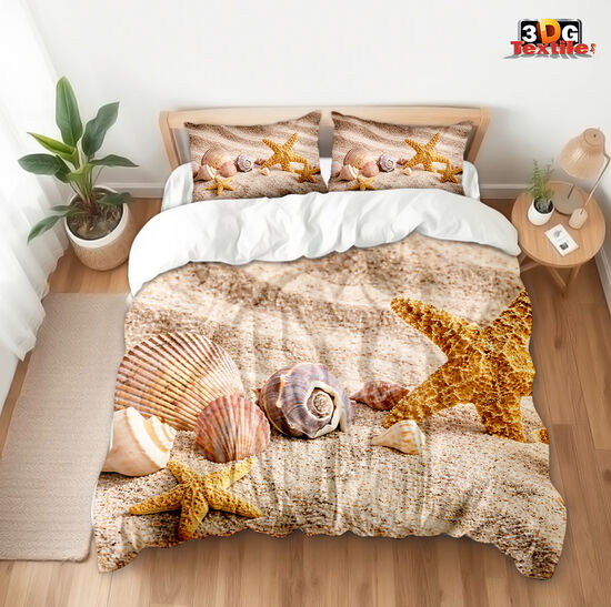 Спален сет с 3D дигитален дизайн - Морски миди - Sea Shells