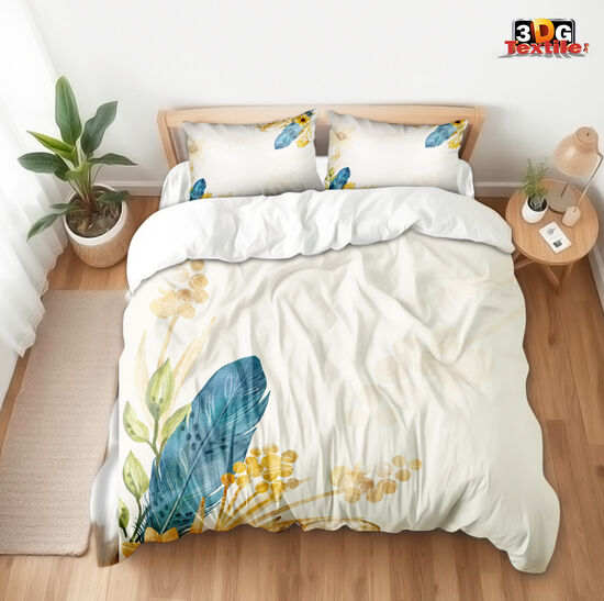 Спален сет с 3D дигитален дизайн -  Бохо Пера 2 - Boho Feathers 2