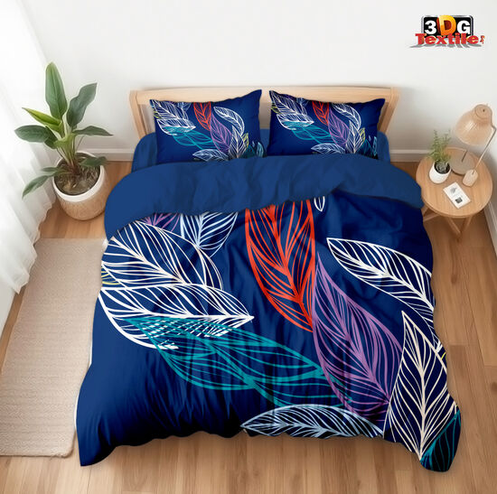 Модерен Сет за легло с дигитален принт - Абстрактни листа - Abstract Leaves