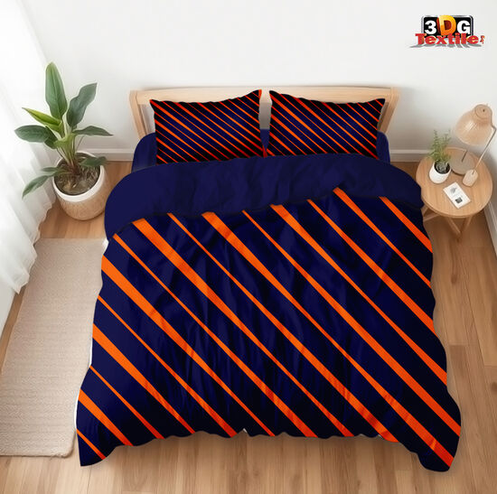 Модерен Сет за легло с дигитален принт - Оранжеви линии - Orange Lines
