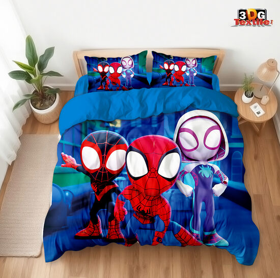 Комплект чаршафи с 3D дигитален принт Спайди и приятели - Spidey and friends