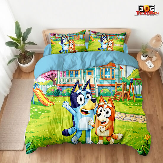 Комплект чаршафи с 3D дигитален принт - Блуи 3 - Bluey 3