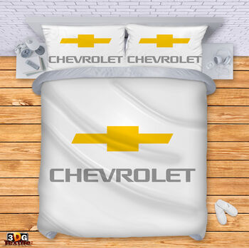 Спално бельо с 3D дигитален принт -  Шевролет бял - Chevrolet white