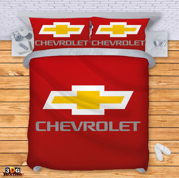 Спално бельо с 3D дигитален принт -  Шевролет червен - Chevrolet red