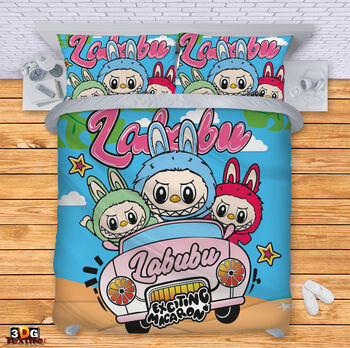 Модерен Комплект чаршафи с принт - Лабубу - Labubu