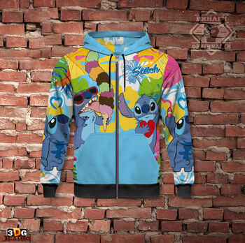 Спортно Худи с цип Лило и Стич