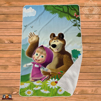 Одеяло Шерпа Полар Маша и Мечока - Masha and the Bear