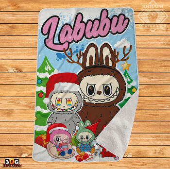 Одеяло Шерпа Полар Лабубу Коледа - Labubu Christmas