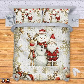 Спално бельо с 3D дигитален дизайн -  Снежен човек 4 - Snowman 4