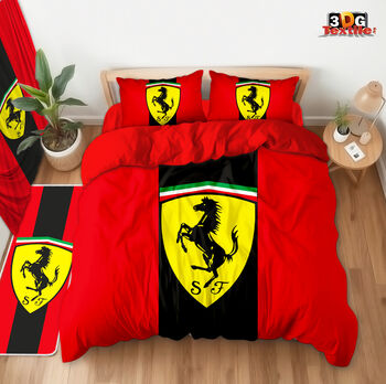 Модерно Спално бельо с принт - Ферари Червено - Ferrari Red