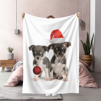 Поларено одеяло  Коледни кученца 150х200 SALE