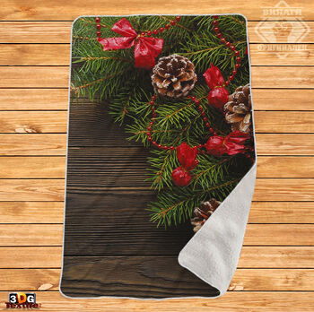 Одеяло Шерпа Полар Коледен венец