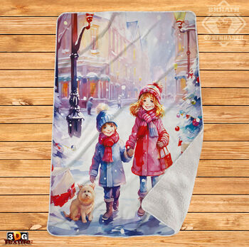 Одеяло Шерпа Полар Коледно вълшебство