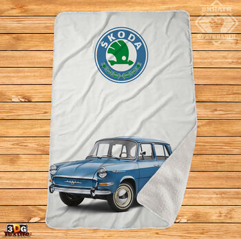 Одеяло Шерпа Шкода Ретро Синьо