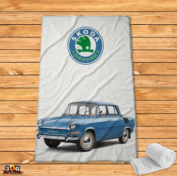 Поларено одеяло Шкода Ретро Синьо