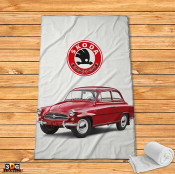 Поларено одеяло Шкода Ретро Червено