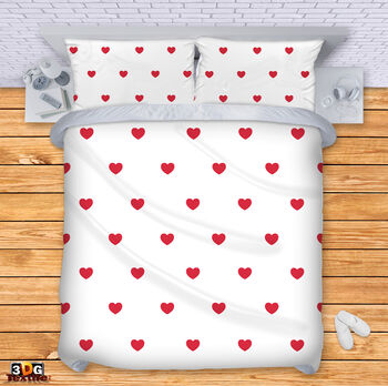 Модерно Спално бельо с принт - Свети Валентин - Сърца