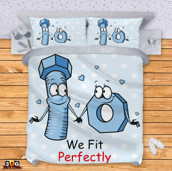 Модерно Спално бельо с принт - Болтче и гайка