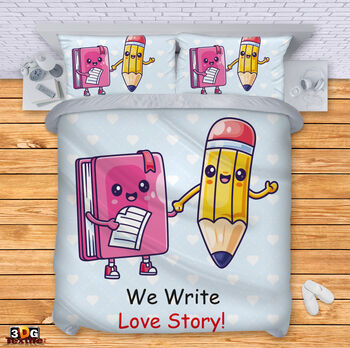 Сет за легло с дигитален принт - Молив и тетрадка