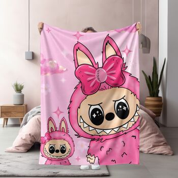 Поларено одеяло Розов Лабубу 100x150 SALE