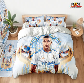 Спален сет с 3D дигитален дизайн -  Килиан Мбапе Реал Мадрид - Kylian Mbappe Real Madrid