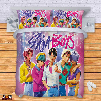 Модерен Сет чаршафи с дигитален принт - Музикална група Saja Boys
