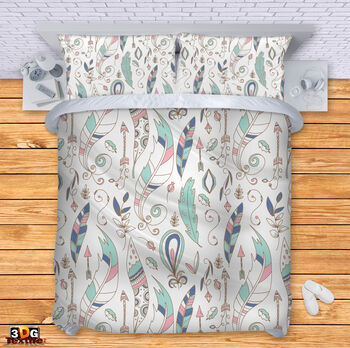 Спален сет с 3D дигитален дизайн -  Бохо Пера - Boho Feathers