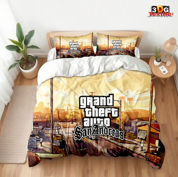 Модерен Сет чаршафи с дигитален принт - Grand Theft Auto San Andreas