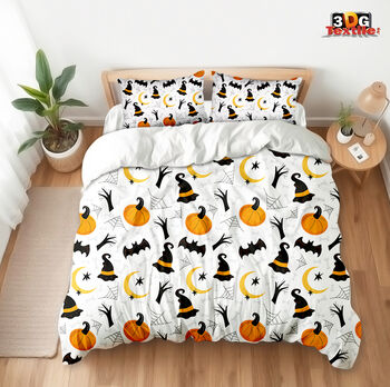 Модерен Комплект чаршафи с принт Весел Хелоуин 2 - Happy Halloween 2