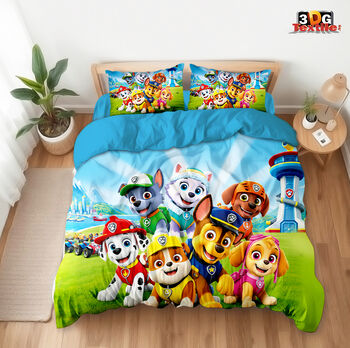 Комплект чаршафи с 3D дигитален принт - Пес Патрул 2026 - Paw Patrol 2026
